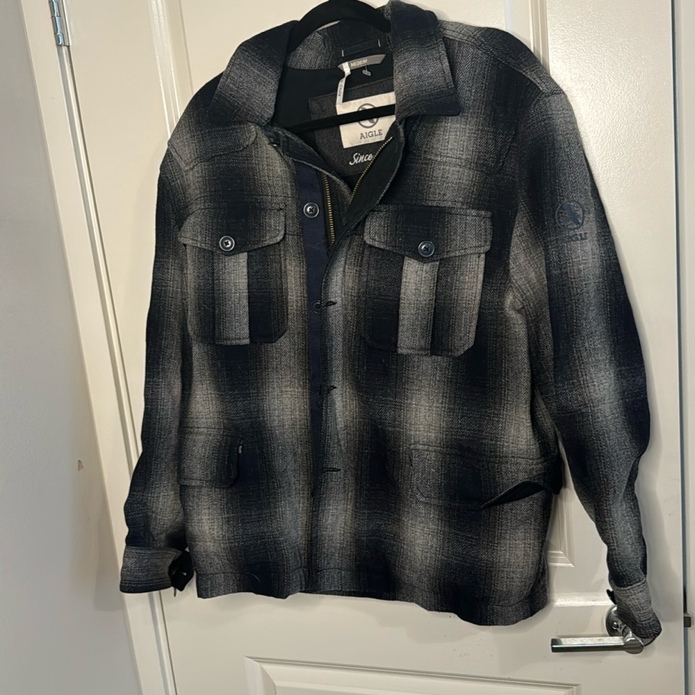 Aigle wool blend flannel jacket